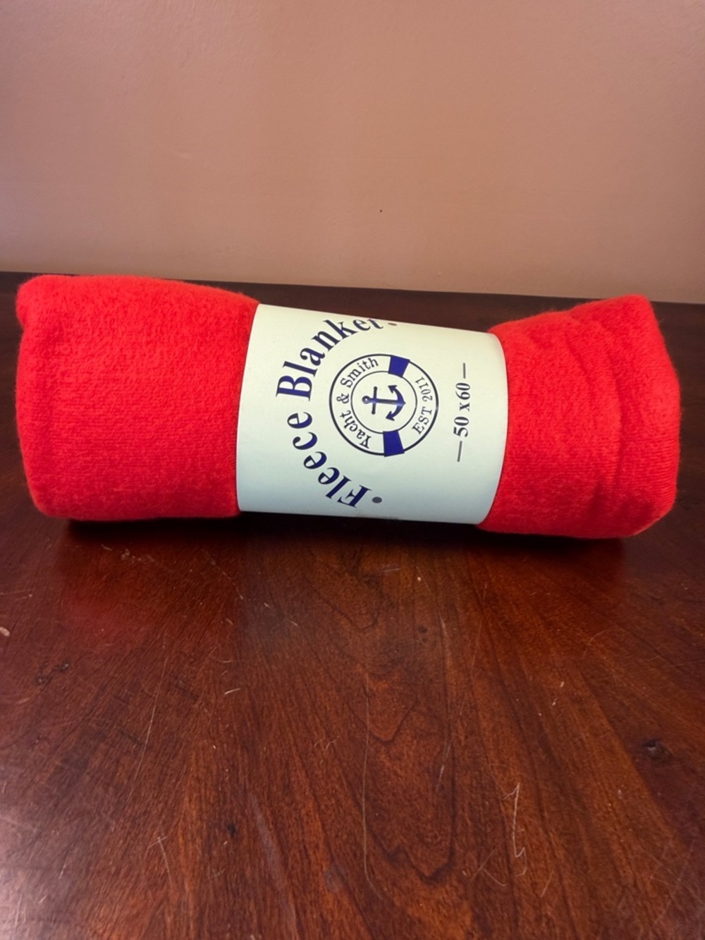 Red Fleece Blanket - Rolled Plush Throw